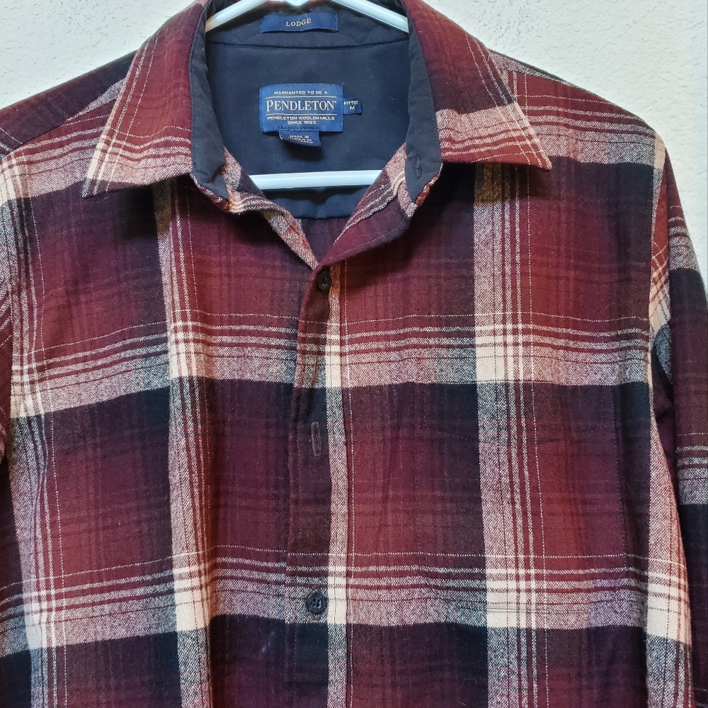 Pendleton Plaid 100% Virgin Wool Fitted Shirt. Si… - image 1